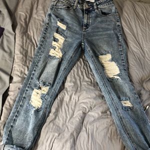 Tinseltown rip jeans faded blue jeans!